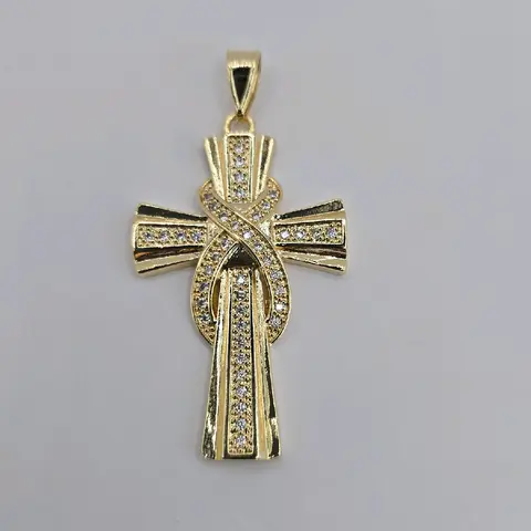 INFINITY CROSS pendant clear stone's beautiful style gold-plated NO CHAIN