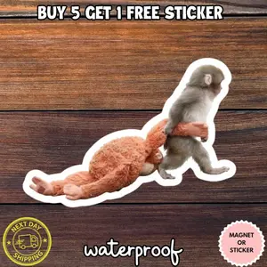 50-100PCS Punch Monkey, We Love Punch Stickers