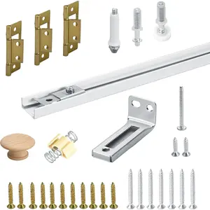 Bifold Door Hardware 36" Bifold Closet Door Track Replacement Kit Folding Pocket-Door Hardware Repair Kit with Pivot, Guide Wheel and Bracket for Bedroom Laundry Room