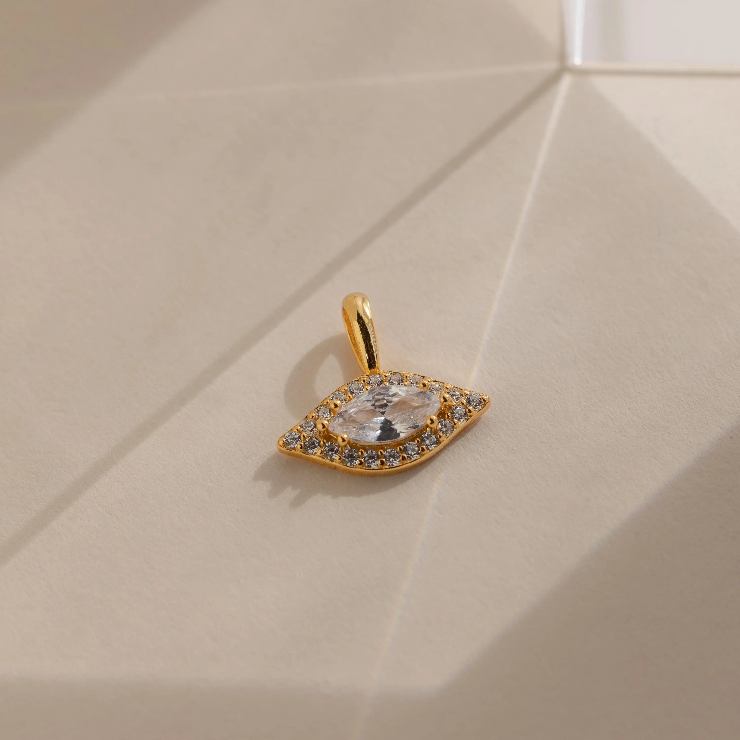 Pave Evil Eye Charm by Caitlyn Minimalist - Dainty Diamond Evil Eye Necklace & Bracelet Charm - Gemstone Jewelry - Best Friend Gift