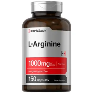 Horbäach L Arginine Supplement 1000mg Capsules | 150 Powder Pills | For Men and Women | Free Form | Non-GMO & Gluten Free Supplement