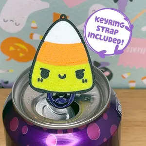 Tab Buddies Candy Corn - Cute Soda Can Tab Opener with Keychain strap - Unique Halloween Trick or Treat Toy Swag - Fall Lovers Present - Handy Kids Autumn Gift