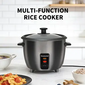 La Layuan Smart 0.6L Mini Rice Cooker 3 Cups Family Capacity Portable Multi-purpose Household Appliance for 1-2 People Stainless Steel Measuring Pitcher with Lid Espresso Distribution Tool Ricecooker