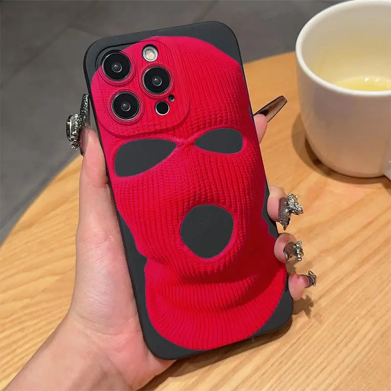 Mask Pattern Phone Case, Anti-drop Shockproof Protection Phone Protector Cover, Phone Accessories Compatible with iPhone 11 12 13 14 15 Pro Max Unique Mask Pattern