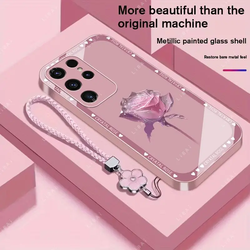Suitable for [Galaxy S23 Ultra] Brand new premium phone case, Free four-leaf clover lanyard，drop-proof and fingerprint-resistant，simple and elegant design，multiple colors available YM99
