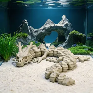 Chinese Dragon Skeleton Statue with Movable Joints, Durable Material for Indoor Outdoor Decor, Aquarium Display for Halloween Christmas Thanksgiving