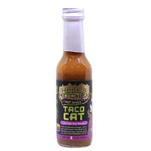 Taco Cat Hot Sauce by Hell's Kitchen Hot Sauce - Authentic Mexican Style Spicy Sauce 5 oz Bottle Handcrafted with Garden Fresh Peppers Tomatoes Garlic & Mexican Spices