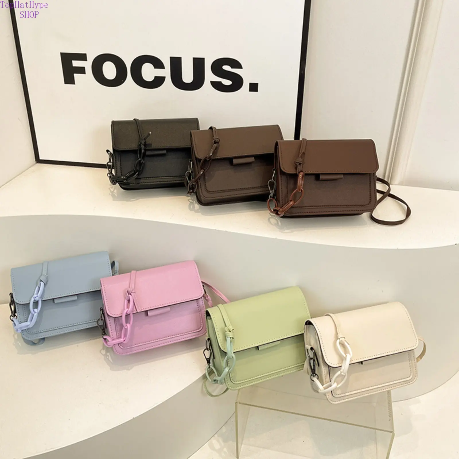 2026 New Ins Minimalist PU Small Square Bag for Women, Cross-Border Trend Casual Single Shoulder Purse, Stylish Compact Mini Crossbody Handbag, Lightweight Elegant Daily Bag Ideal for Daily Outings, Shopping, Commute & Daily Matching