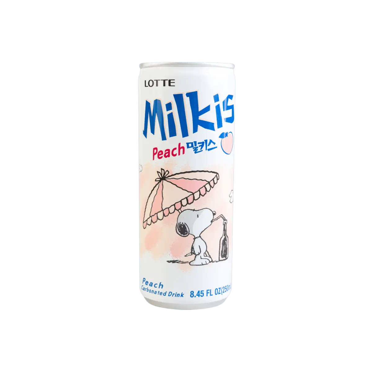 LOTTE Milk Soda Peach Flavor - Sparkling Korean Drink, 250ml Cans (Random Packaging)