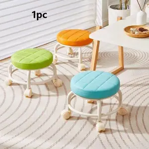 Rotating Floor Cleaning Pedicure Stool, Plastic Wheel Small Bench, Multi-Purpose Foot Care Tool, Ideal for Home Use