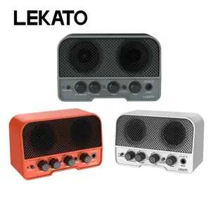 LEKATO JA02-II Mini Guitar Amp, Rechargeable Amplifier Electric Guitar Amp 5W, Clean/Overdrive, Bluetooth Guitar Amp Portable Guitar Amp for Daily Practice