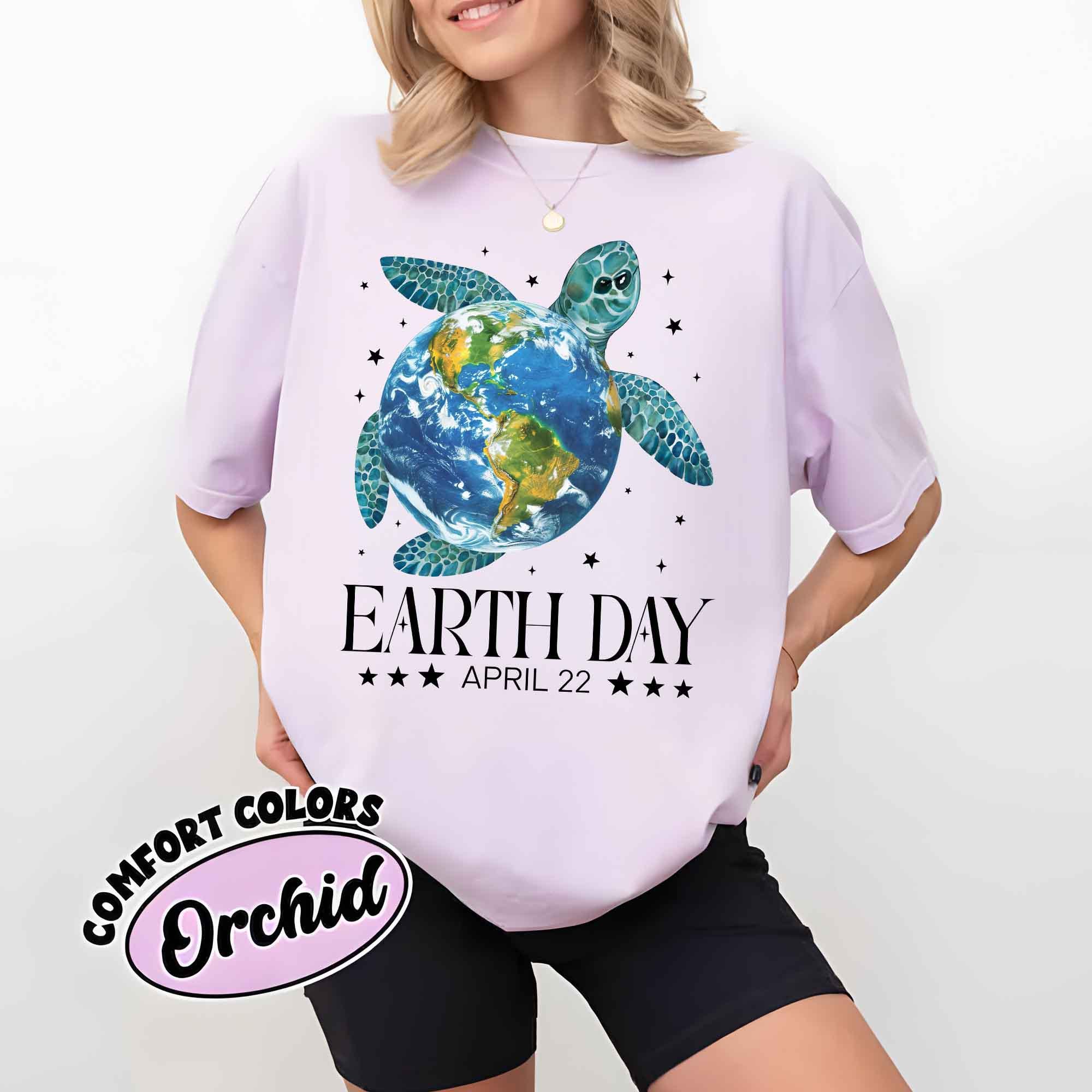 Comfort Colors Happy Earth Day, Sea Turtle Earth Day Shirt,Save The Planet Tee,Nature Lover, April 22 Earth Day Gift,Climate Change T-Shirt