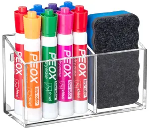 BEYGORM Magnetic Dry Erase Marker Holder for Whiteboard,Non-slip Acrylic Magnet Pen Holder for Fridge Refrigerator,Locker Organizer for Work,Locker Accessories,Pencil Cup for Desk,Marker Organizer