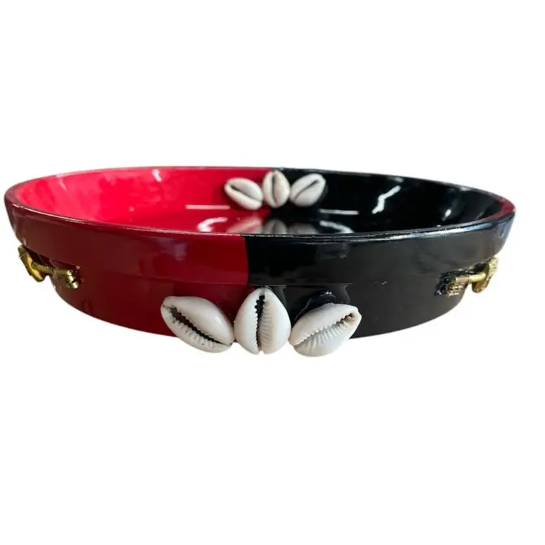 Elegua Plate Plato para Eshu Santeria osha Palo Ifa Santo Retro - 8 Inches Decorative Clay Plate with Elegua Eshu Lucero Design