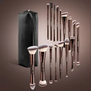 Maange 17-Piece Makeup Brush Set with 16 Brushes + Cosmetic Bag, Foundation Brush, Concealer Brush, Blush Brush, Eyeliner Brush, Multifunctional Makeup Brushes