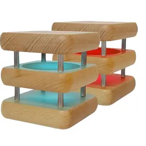 Set of 2 Mid-Century Friendship Lamp Mini Square WiFi Touch Lamp LED Light for Long Distance, Connection, Friend Gifts, Relationship, Unique Lamp, App Setup, 200+ Colors - Natural