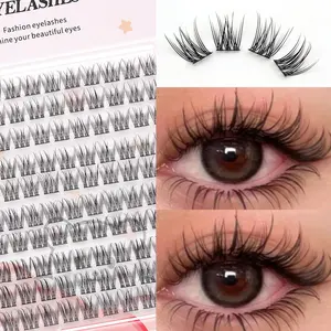 Natural Fan-Shaped False Eyelashes, Reusable Soft Crossed Lashes, Fluffy Volume Eyelashes, Perfect for Daily Wear, Weddings, Dates, Parties, Music Festivals