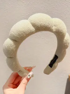 1pc hair band Women's fashionable coffee color hair band Cloud Fried Dough Twists high skull top hair band Wash face, bath, make up, fix hair band, bubble head band, hair band, makeup, makeup, hair band, daily home hair band Soft Headband Headbands Women