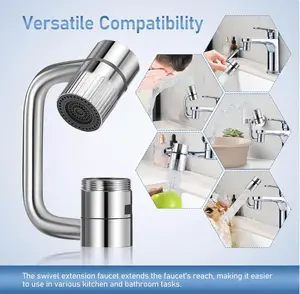 BOOMBANG-Rotatable Faucet Aerator Extension - for Effortless, All-Angle Control, Rotating Swivel Faucet Aerator Extender, Kitchen Bathroom Sink Faucets Sprayer Attachment with 2 Mode Splash(1PC)