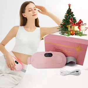 Menstrual Heating Pad, Cycle Heating Pad For Abdomen eare,  Hot Massage Stomach Heating Pad 4 Vibration Mode Massager with Adjustable Heating Temperature for  Ladies(Pink)