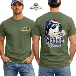 Dog Patriotic T-Shirt, American Flag Hat Husky Graphic Tee, Sunglasses Puppy Back Print Shirt, USA 250th Anniservary Tee, 4th Of July Shirt, Casual Gift for Men and Women.