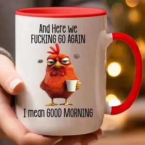 Funny Mug Here We Go Again I Mean Good Morning Ceramic Coffee Mug Cup Tumbler, Gifts For Coworkers, Friends, Family, Morning Coffee Mug