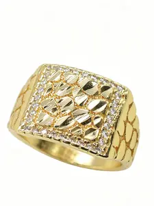 Men's Geometric Rhinestone Ring, Fashion Rings, Statement Rings, Street Style Daily Wear, Halloween Party Birthday Gift, Unique Fashion Accessory
