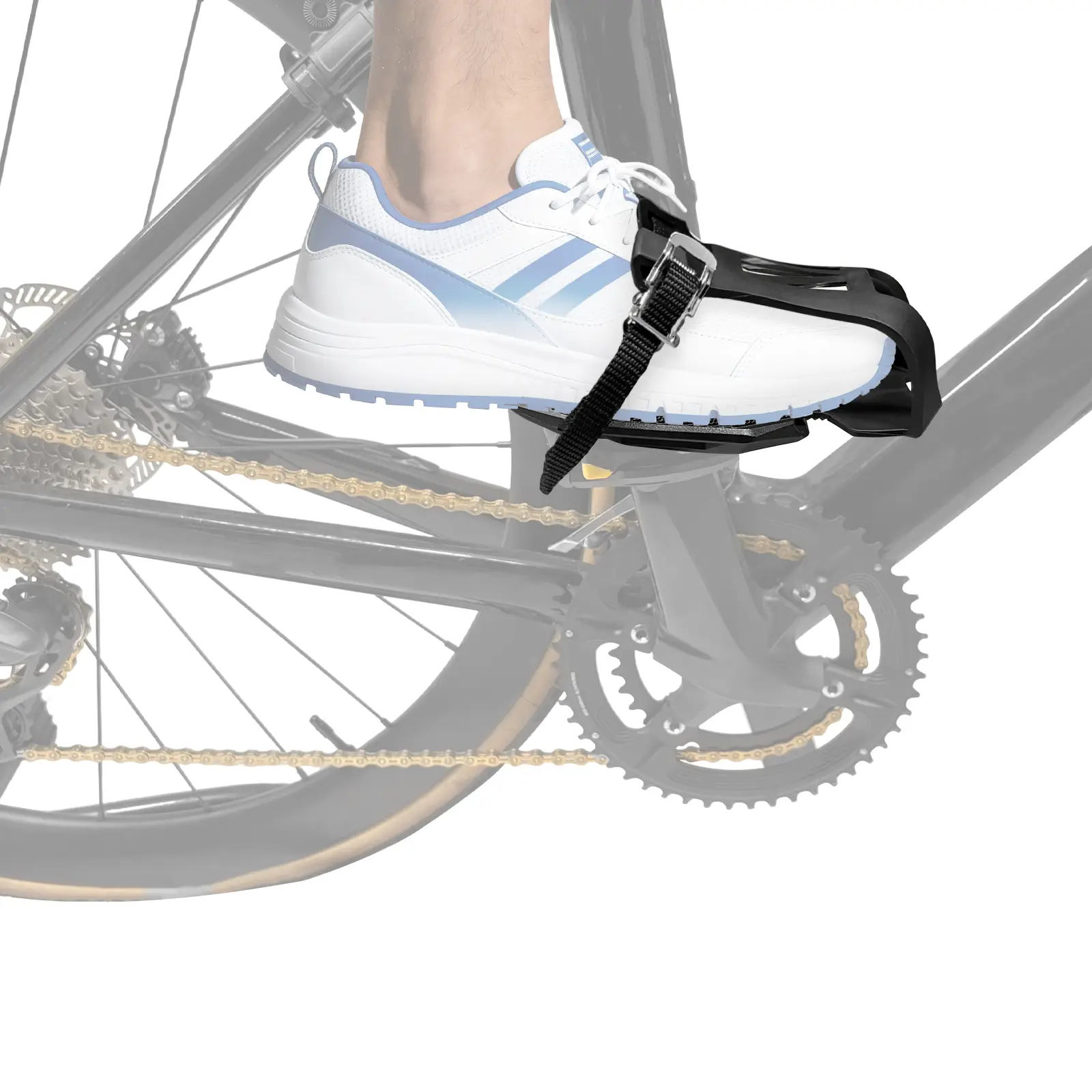 BUCKLOS Toe Cage Adapters, Adjustable Polyamide Pedal Converters with Secure Nylon Straps for Unisex Adult Bike Riding, Fits 3-Hole SPD-SL & LOOK Clip Pedals, Lok, Secure Strap