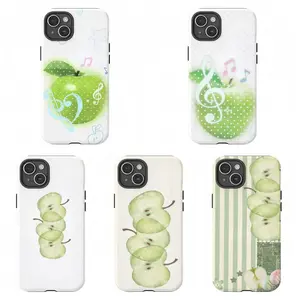 Fresh Green-Apple Music Note Phone Case|Cute Polka Dot & Treble Clef Design,Minimalist Pastel Green Fruit Pattern Protective Cover For iPhone 17 Pro Max 16 15 14 13 12 11 for Samsung S21 S22 S23 S24 S25 S26 Phone Case|Best Gift