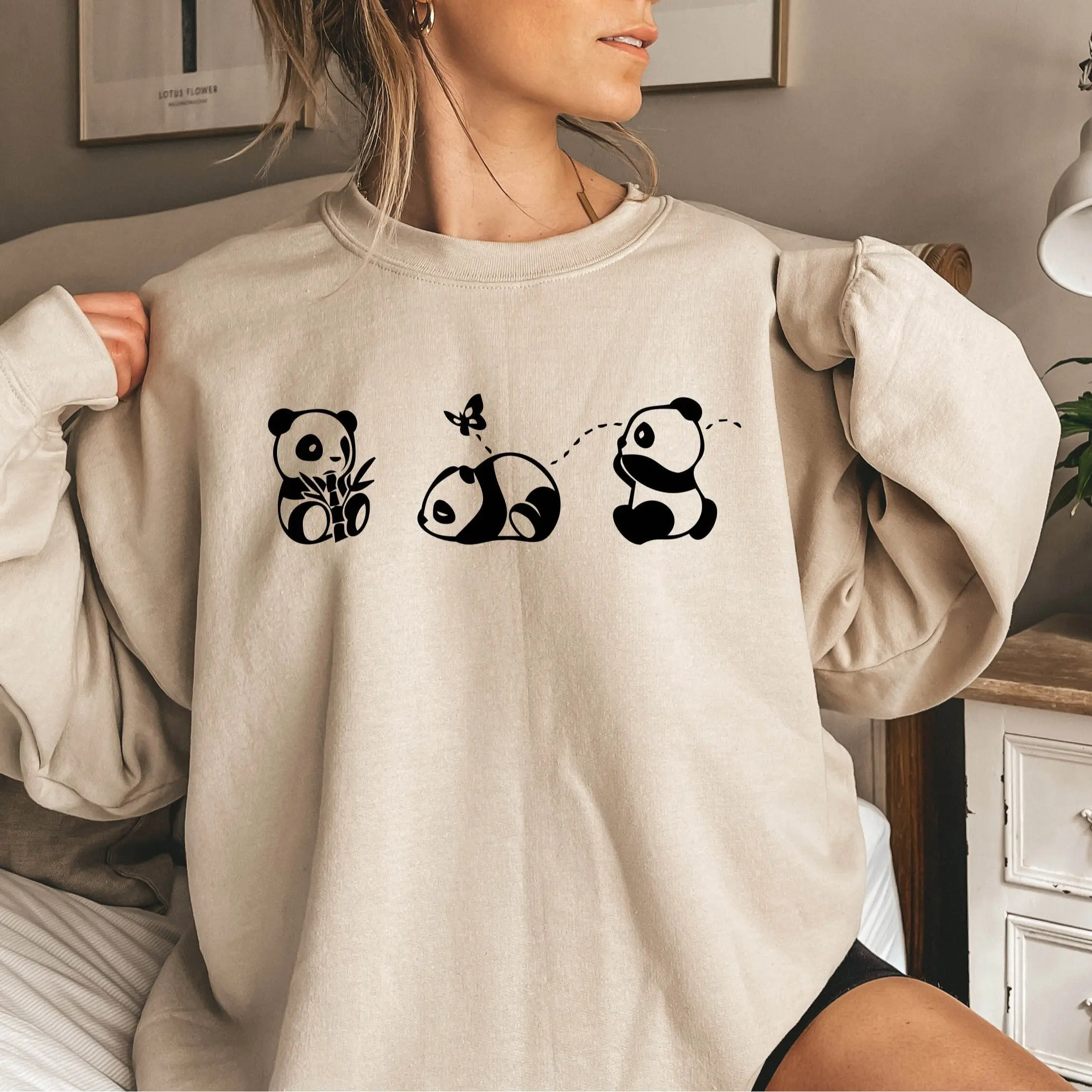 Baby Panda's Sweatshirt, Panda Shirt, Funny Animal Shirt, Forest Sweatshirt, Gift For Panda Lover Womenswear