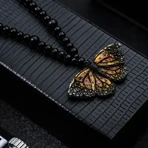 Majestic Monarch Butterfly Pendant Necklace – Grace