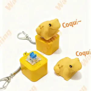 [2026]Frog Keychain with Realistic Croak Sound Rechargeable LED Light Color Change Fun Stress Relief Toy for Focus Relaxation & Anxiety Relief Portable Gift for Kids & Adults