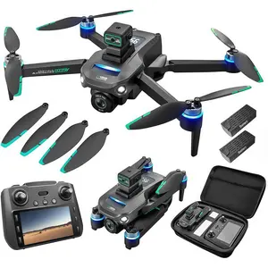 4K Camera Drone for Adults with GPS and 5G Remote Controller, 5.9" HD Screen, Obstacle Avoidance, One-Key Return, Optical Flow Mode, Brushless Motor FPV, Beginner Quadcopter with Dual Battery Set foldable takeoff altitude hold