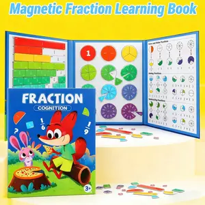 Magnetic Fraction Learning Book for Kids, Learning Tool, Early Math Skills Development, Cognitive Number and Fraction Training, Basic Fractions and Counting Toy