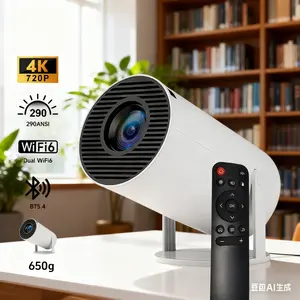 outdoor usehome cinema mini portable projection mapping 290 Lumens with Auto Keystone Correction Built-in Speaker 180° Rotatable Android OS 130" Giant Screen Home Theater Essential Audio Bluetooth WiFi Smart Allwinner 720P Bluetooth MiniProjector2026
