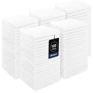 Washcloths Bulk - 100 Pack - Face Towel (12" x 12"), Highly Soft Wash Cloth and Hand Towels, Fast Drying Multi-Purpose Microfiber Cleansing Cloths for Bathroom, Hotel, Spa, and Salon - White