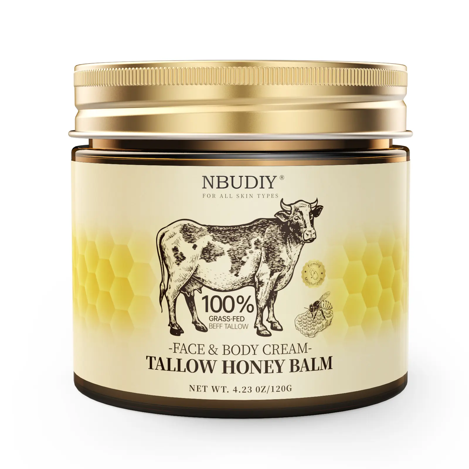 Organic Grass-Fed Beef Tallow Balm with Raw Honey - Handmade Body Care Moisturizer, Nourishing Formula for Soft, Smooth, Radiant Skin, Beef Tallow For Skin
