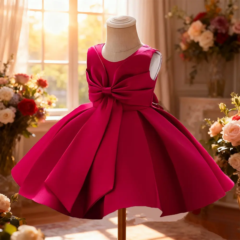 Girl's Puffy Floral Dress, 2063-1 Dress Up Gown, Pageant Wear, Fancy Wedding Flower Girl Gown