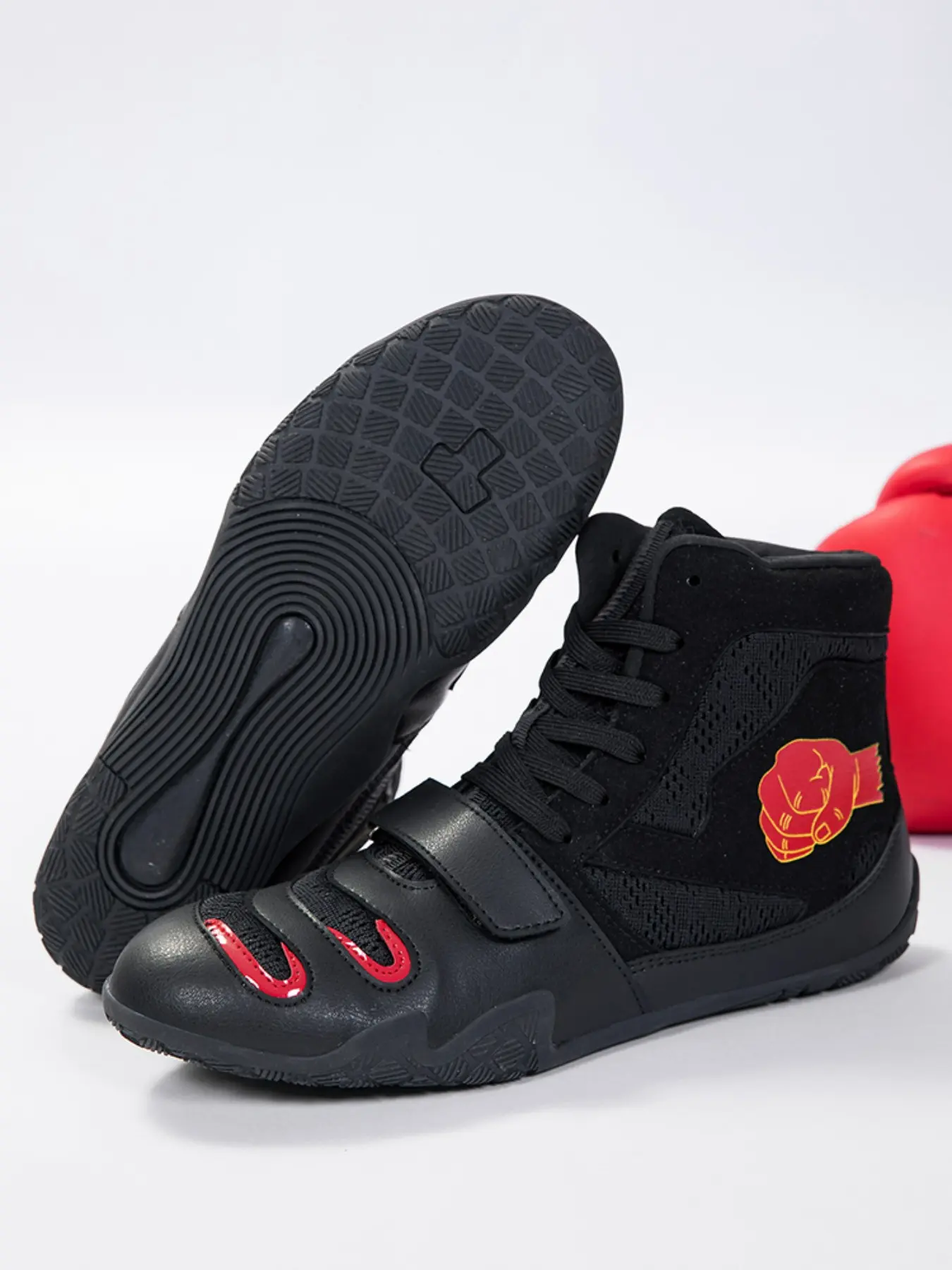 Men's Boxing Training Shoes, Non-slip Wear-resistant Boxing Shoes, Trendy Fashionable Sports Shoes for Boxing & Wrestling Training