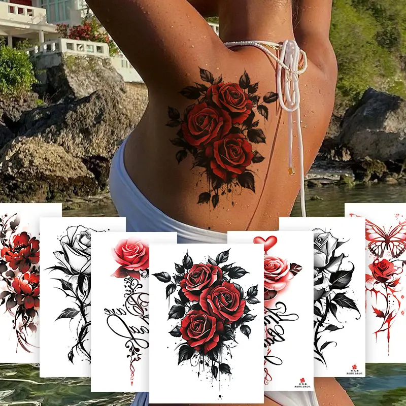 7 Sheets of Realistic Floral Temporary Tattoos That Are Durable And of High Quality, Featuring Roses, Peonies, And Butterflies. These Elegant Half-Arm Sleeves Are Easy to Apply And, Perfect for Women, Parties, Weddings, Goodie Bags, Gifts