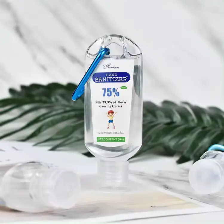 Hand Sanitizer Keychain Alcohol Hand Sanitizer 70% 50ml Alcohol Base 99.9% with Keychain