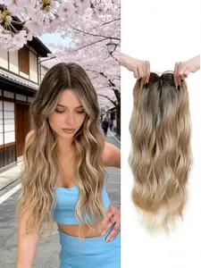 Street Style Blonde Wig! Long Loose Wave Hair Extensions, Natural Dark Root Balayage, Perfect for City Outings & Daily Fashion Looks 🏙️