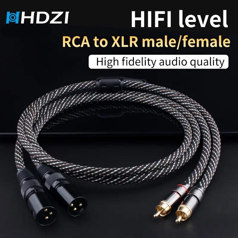 Rca to XLR Audio Cable, Anti-Interference, Durable, Enhances Sound Quality, Ideal for Amplifiers, Mixers, Microphones, DVD Players