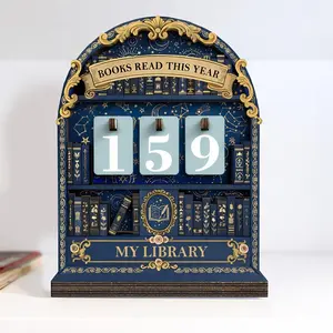 Vintage Books Read This Year Counter, Book Tracker Sign, Bookish Things, Book Lover Gifts, Book Floral Suncatcher Ornament Gift, Book Decor Gift, Room Decorations