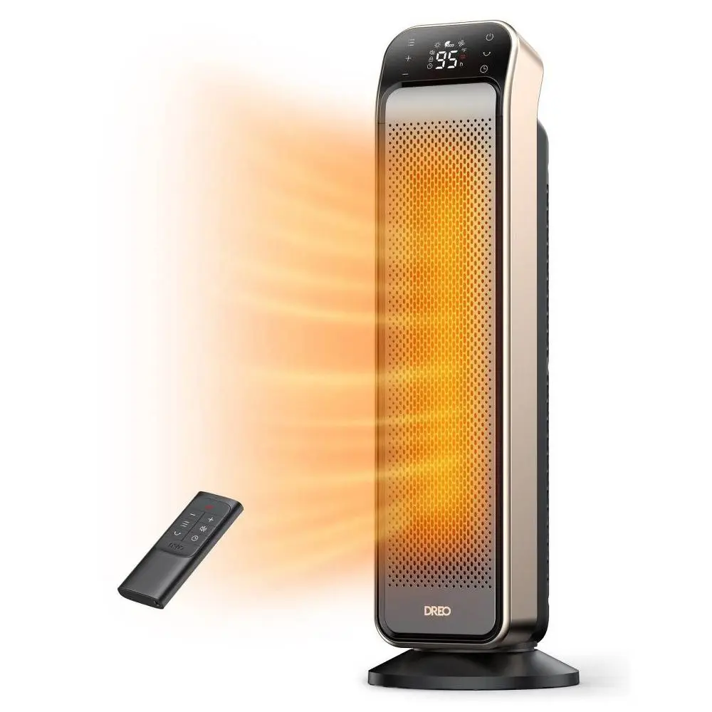 DREO 1500W PTC 25'' Space Heater Solaris Max Silver and Gold DREO 1500W PTC 25'' Space Heater Solaris Max Silver and Gold