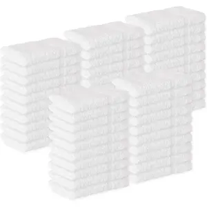 Washcloths 12" x 12" 50 Pack -   Wash Cloths, Bulk Washcloths,  Towels , Soft Absorbent Bath Washcloths for ,  and Bathroom Use (White)