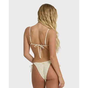 Twisted Tides Tie-side Dippi Skimpy Bikini Bottom - White Cap
