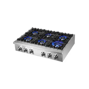 FORNO Cossato 36" Gas Rangetop with 6 Sealed Burners in Stainless Steel