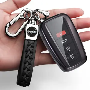 For Toyota Remote Control Key Cover TPU 360 Degree Case with Keychain for 2018-2022 for Camry for RAV4 for Highlander for Avalon for C- HR for Prius for Corolla for GT86 Smart Key