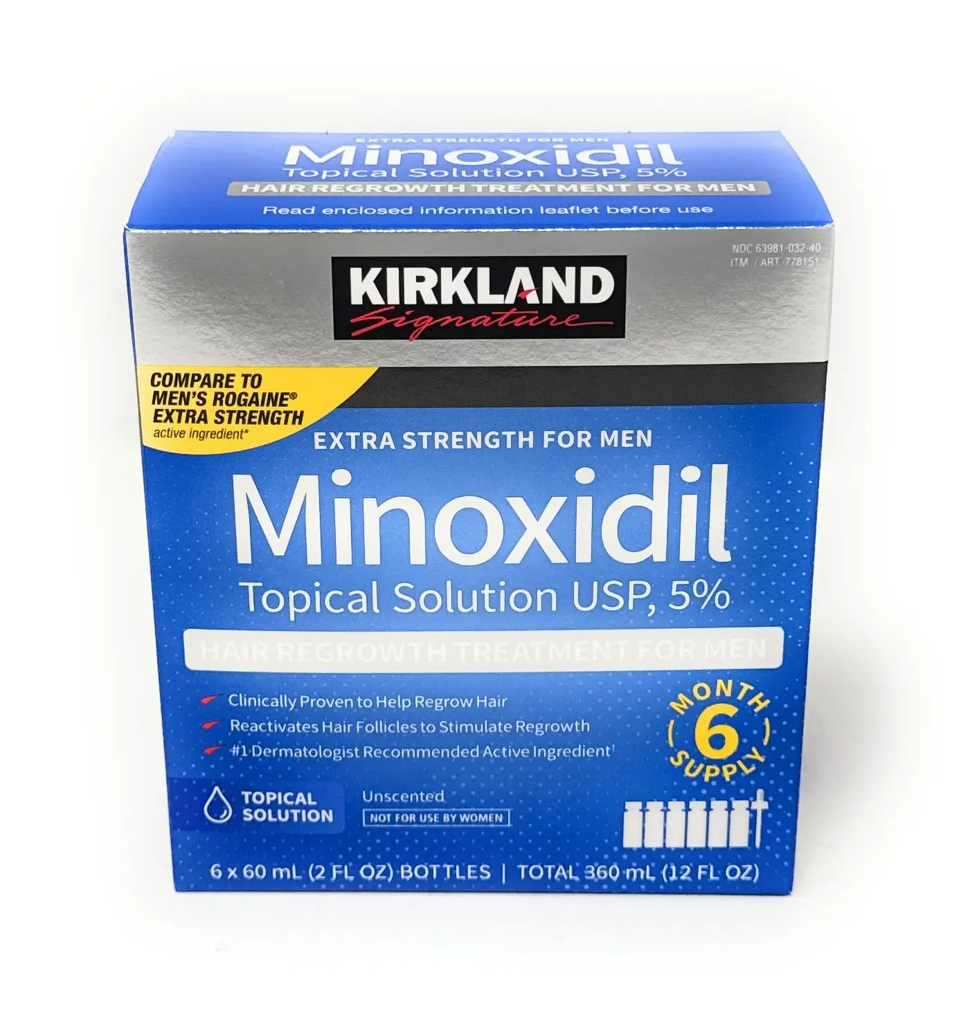 Kirkland Signature Minoxidil Men Hair Regrowth 6 Month Supply